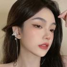 Butterfly Fringe Ear Cuff 1 Pair - Clip On Earring - Silver - One Size
