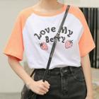 Short-sleeve Graphic Print Raglan T-shirt