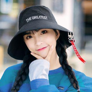 Strap-accent Lettering Bucket Hat