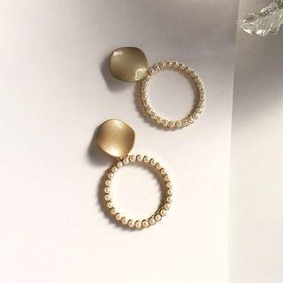 Rectangle Faux Pearl Dangle Earring