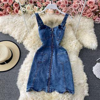 Skinny Denim Strappy Dress