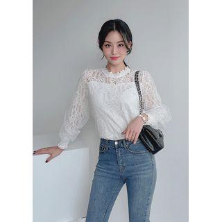 Bishop-sleeve Full Lace Blouse