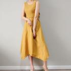 Sleeveless Cutout Tie-back A-line Midi Dress