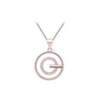 Fashion 925 Rose Golden Plated Pendant With White Austrian Element Crystal And Necklace