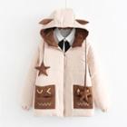 Pocket-accent Hooded Padded Zip Coat