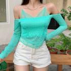 Inset Lace Camisole Long Sleeve Top