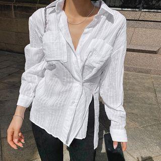 Multi-way Dual-pocket Stripe Shirt