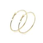 Simple Fashion Plated Gold Geometric Circle Medium Earrings Golden - One Size