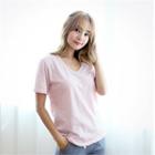 Short Sleeve Round-neck Colored T-shirt
