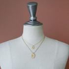 Oval-pendant Layered Necklace