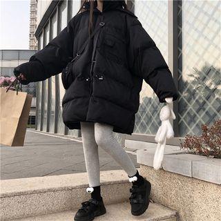 Padded Fleece Coat Black - One Size