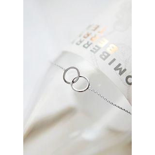 Dual-hoop Pendant Chain Necklace