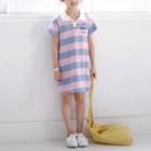 Family Matching Short-sleeve Striped Polo Dress