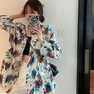 Print Loose-fit Blazer As Figure - One Size