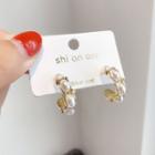 Faux Pearl Hoop Earring 1 Pair - E2121 - Faux Pearl - One Size