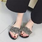 Embellished Flat Slide Sandals