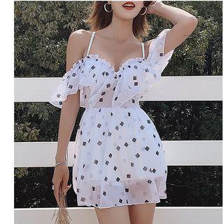 Cold Shoulder Pattern Swimsuit
