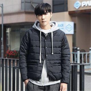 Raglan-sleeve Snap-button Padded Jacket