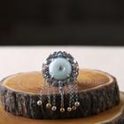 Faux Gemstone Sterling Silver Fringed Earring