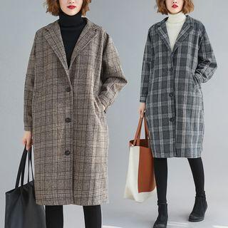 Plaid Midi Button Jacket