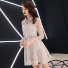Long-sleeve Tweed A-line Mini Dress