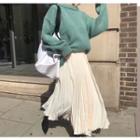 Plain Knit Top / Plain Midi Skirt