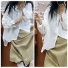 Plain Linen Shirt White - One Size