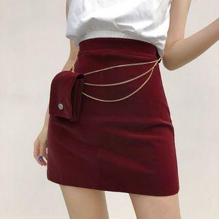 Set: Mini Fitted Skirt + Belt Bag