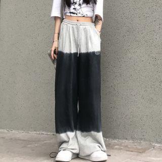 High-waist Drawstring Gradient Pants