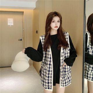 Plaid Vest / Long-sleeve T-shirt