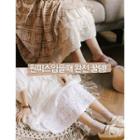 Lace-hem Long Full Skirt