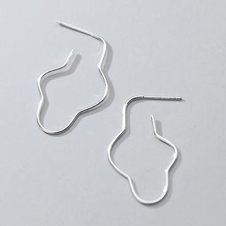 925 Sterling Silver Hollow Earring 1 Pair - S925 Silver - Silver - One Size