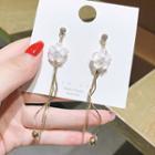 Rhinestone Faux Pearl Flower Fringed Earring 180268hxn - One Size