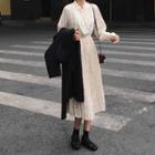 Heart Print Long-sleeve A-line Midi Dress