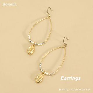 Geometric Hoop Drop Earring 1 Pair - Gold - One Size
