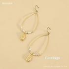 Geometric Hoop Drop Earring 1 Pair - Gold - One Size