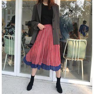 Printed High-waist Midi A-line Skirt As Shown In Figure - One Size