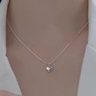 Heart Pendant Sterling Silver Choker S925 Silver - Necklace - Silver - One Size