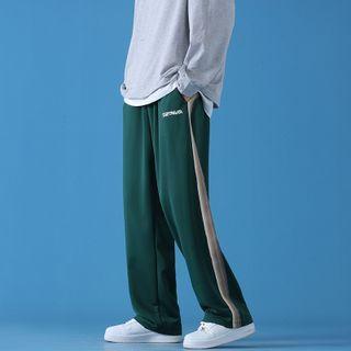 High-waist Lettering Striped Sweatpants