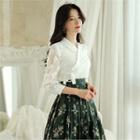 Patched-sleeve Modern Hanbok Top