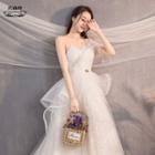 Spaghetti Strap Long Train Wedding Dress