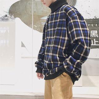 Check Turtle-neck Sweatshirt