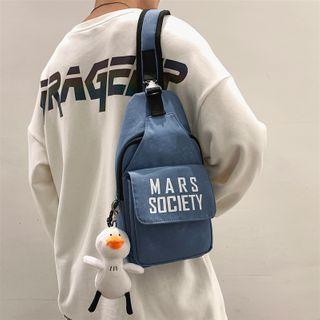 Lettering Tie-dyed Sling Bag