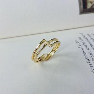 925 Sterling Silver Layered Open Ring As Shown In Figure - Size No. 14