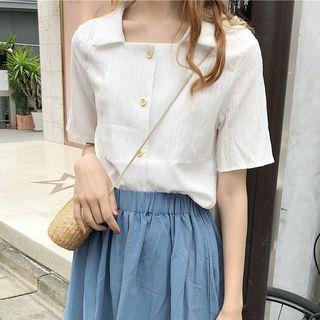 Square-neck Short-sleeve Shirt