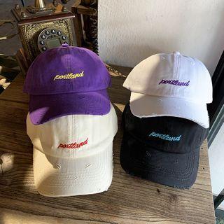 Lettering Print Distressed Baseball Cap