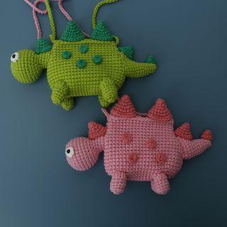 Dinosaur Crochet Knit Crossbody Bag
