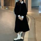 Plain Shirt / Button Jacket / Midi A-line Skirt / Set