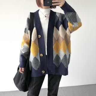 Pattern Cardigan Blue - One Size