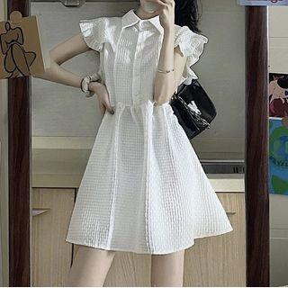 Cap-sleeve Mini Shirt Dress